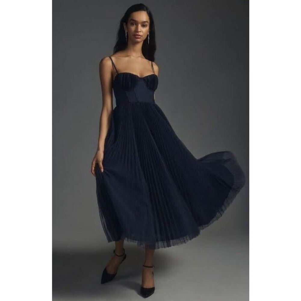 Anthropologie Hutch Pleated Sweetheart Dress $348
